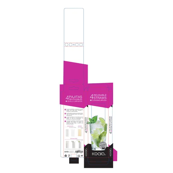 Reusable Straws Koala Bodega Transparent Metal 5 Units
