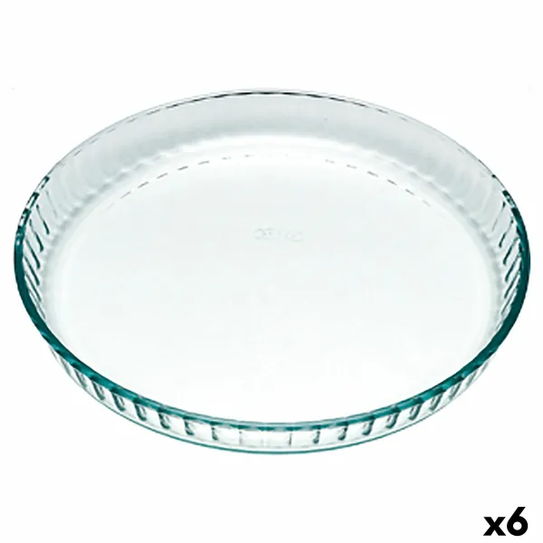 Kūkas Veidne Pyrex Classic Vidrio Caurspīdīgs Stikls Plakans Apaļš 25 x 25 x 4 cm 6 gb.