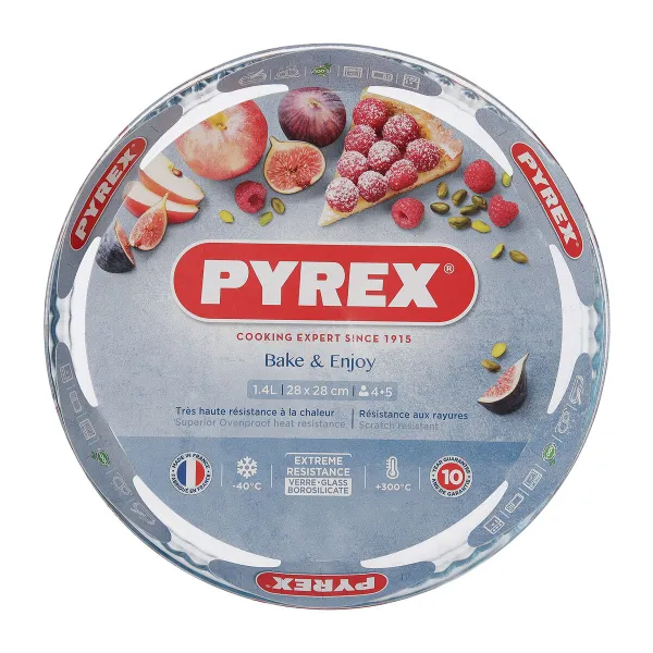 Kakkuvuoka Pyrex Classic Vidrio Läpinäkyvä Lasi Tasapinta Pyöreä 27,7 x 27,7 x 3,5 cm 6 osaa