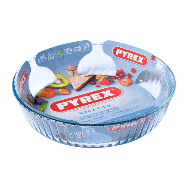 Uuni vuoka Pyrex Classic Pyöreä Läpinäkyvä 27 x 27 x 6 cm (6 osaa)