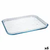 Taisnstūrveida Veidne Pyrex Classic Vidrio Caurspīdīgs Stikls 33 x 27 x 2 cm Plakans (6 gb.)