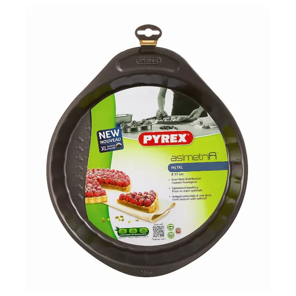 Orkaitė forma Pyrex Asimetria Apskritas Juoda Plokščias 27 x 4 cm (6 vnt.)