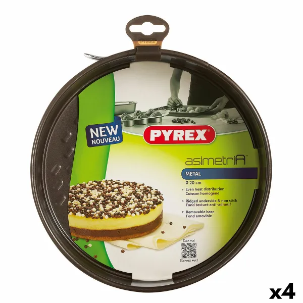 Uuni vuoka Pyrex Asimetria Pyöreä Metalli 4 osaa 20 cm