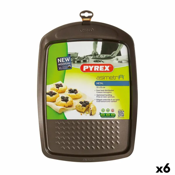 Orkaitė forma Pyrex Asimetria Stačiakampis Juoda Metalinis 33 x 25 cm (6 vnt.)