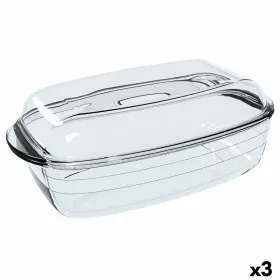 Krāsns Veidne Ô Cuisine Taisnstūra Ar vāku 37,5 x 22,5 x 10,6 cm Caurspīdīgs (3 gb.)
