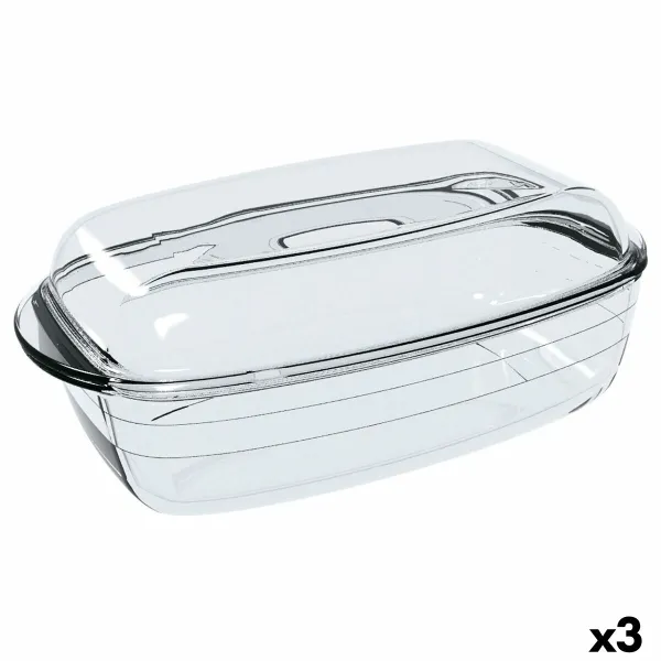 Orkaitė forma Ô Cuisine Stačiakampis Su dangteliu 37,5 x 22,5 x 10,6 cm Skaidrus (3 vnt.)