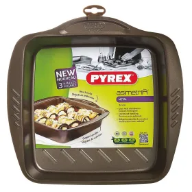 Orkaitė forma Pyrex Asimetria Kvadratai Juoda Metalinis 24 x 24 cm (6 vnt.)