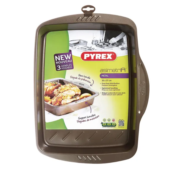Suorakulmainen muotti Pyrex Asimetria Musta Metalli 35 x 27 cm Suorakulmainen (6 osaa)