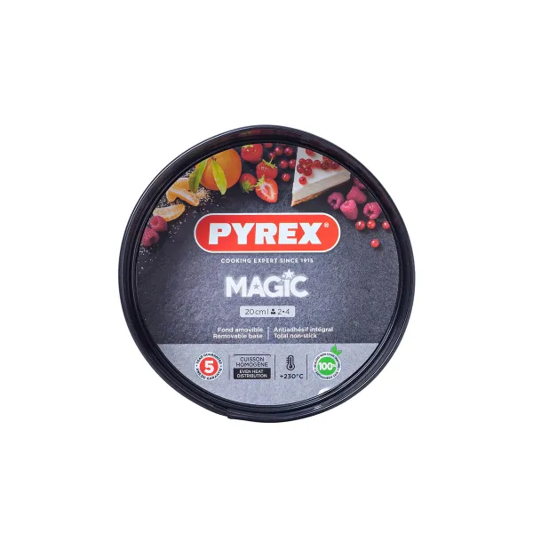 Atsperu Formas Panna Pyrex Magic Apaļš Melns 20 cm Metāls 4 gb.