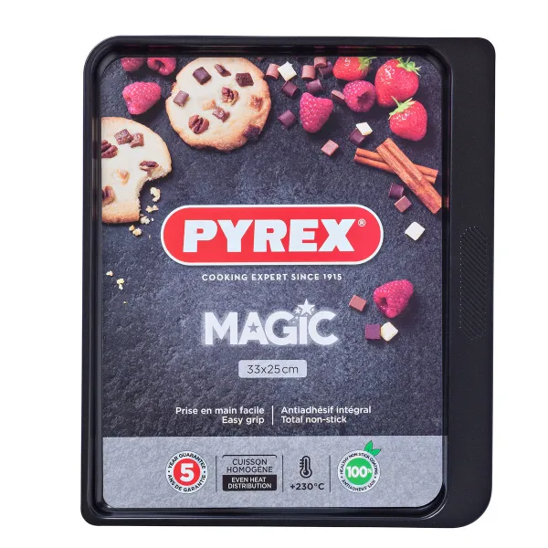 Krāsns Veidne Pyrex Magic Melns Plakans Metāls 33 x 25 cm (6 gb.)
