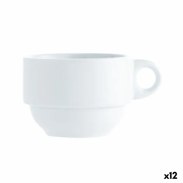 Tea and coffee cup Quid Basic White 250 ml (12 Units)