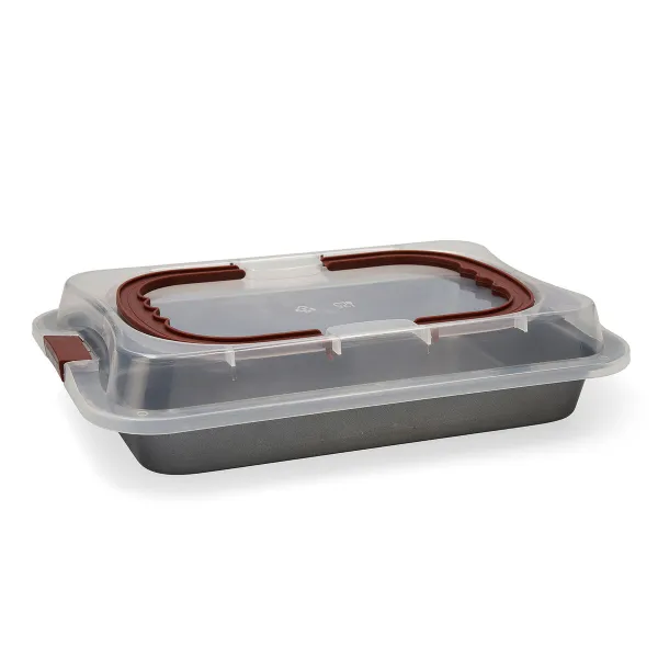 Orkaitė forma Quid Sweet Grey Juoda Metalinis 36 x 23 x 4,5 cm Su dangteliu (4 vnt.)