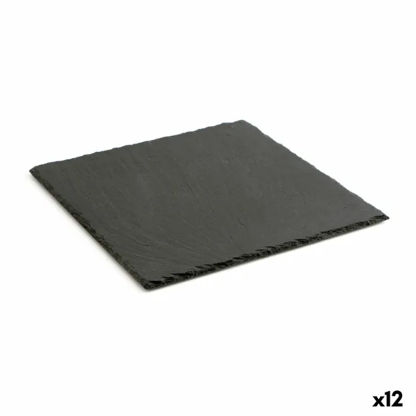 Laattapintainen keraaminen tarjotin Quid Gastro Fun Musta (25 x 25 cm) (12 osaa)