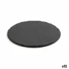 Laattapintainen keraaminen tarjotin Quid Select Pyöreä Musta (12 osaa)