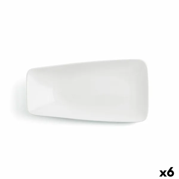 Plokščia lėkštė Ariane Vital Stačiakampis Keramikinis Balta (29 x 15,5 cm) (6 vnt.)