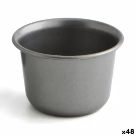 Flan Mould Quid Sweet Grey Black Metal (48 Units)
