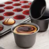 Flan Mould Quid Sweet Grey Black Metal (48 Units)