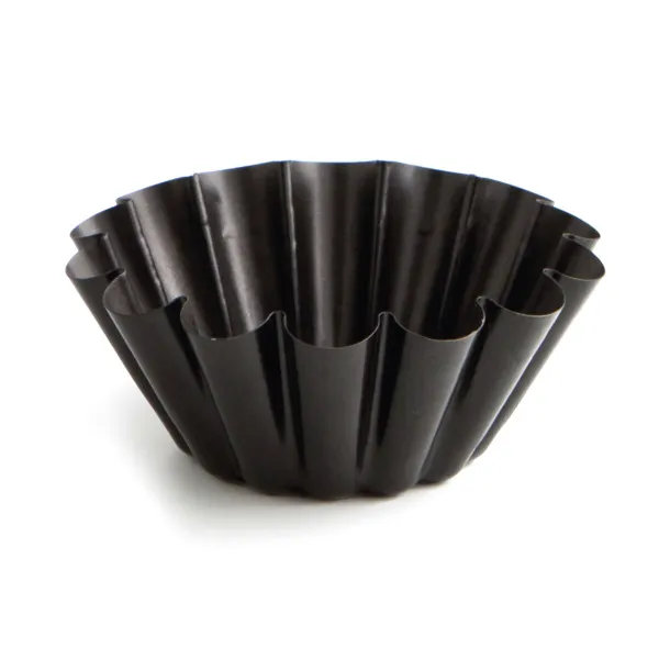 Flan Mould Quid Sweet Grey Black Metal (12 Units)