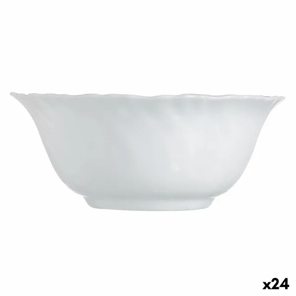 Salad Bowl Luminarc Feston White Glass 12 cm (24 Units)