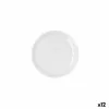 Flat plate Ariane Artisan Ceramic White Ø 21 cm (12 Units)