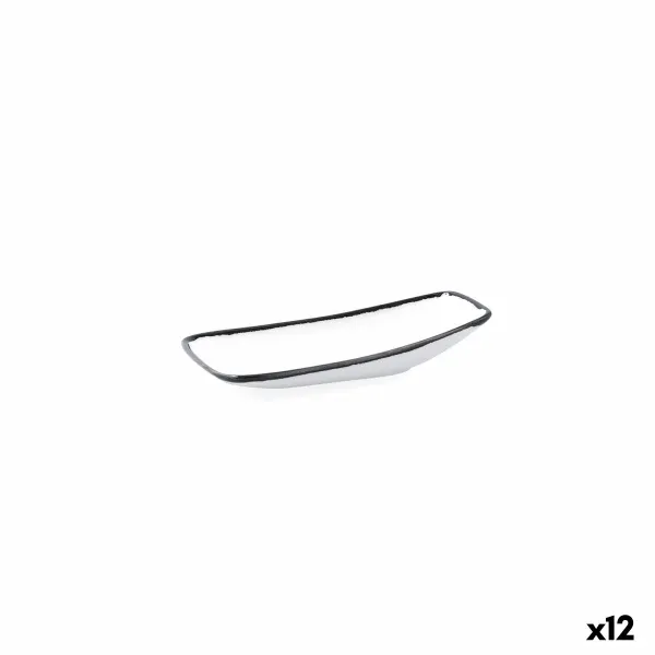 Välipalatarjotin Ariane Vital Filo Valkoinen Musta Keraminen Alumiinioksidi 15 x 8,5 x 8,5 cm (12 osaa)
