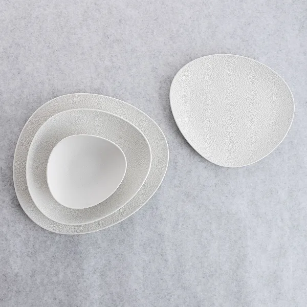 Plakans trauks Bidasoa Fosil Balts Keramika Ovāls 22,8 x 20,1 x 2,2 cm (9 gb.)