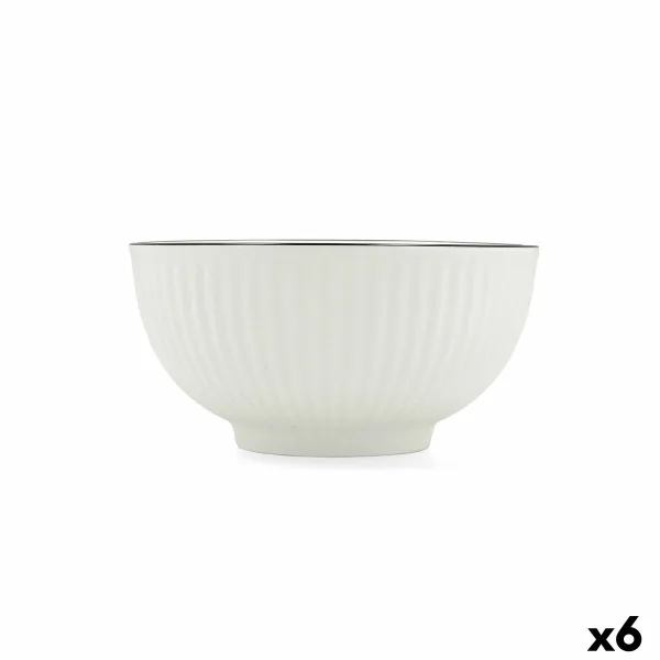 Snack Bowl Quid Gastro Black White Black Ceramic (6 Units)