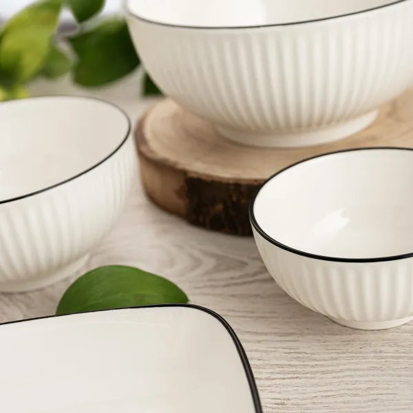 Užkandžių indai Quid Gastro Black Balta Juoda Keramikinis (6 vnt.)