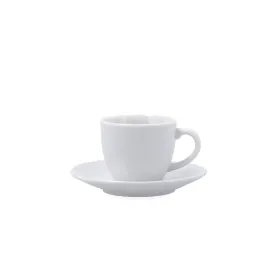 Cup with Plate Quid New Renova White Ceramic 90 ml (6 Units)