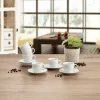 Cup with Plate Quid New Renova White Ceramic 90 ml (6 Units)