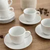 Cup with Plate Quid New Renova White Ceramic 90 ml (6 Units)