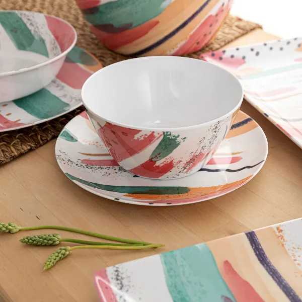 Salad Bowl Quid Acuarela White Bioplastic 25 x 12 cm (12 Units)