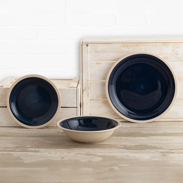 Flat Plate Quid Baltic Beige Ceramic Ø 27 cm (12 Units)