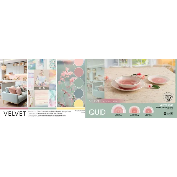 Посуда Quid Velvet Розовый Керамика 18 Предметы
