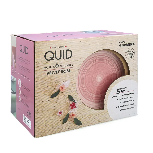 Посуда Quid Velvet Розовый Керамика 18 Предметы