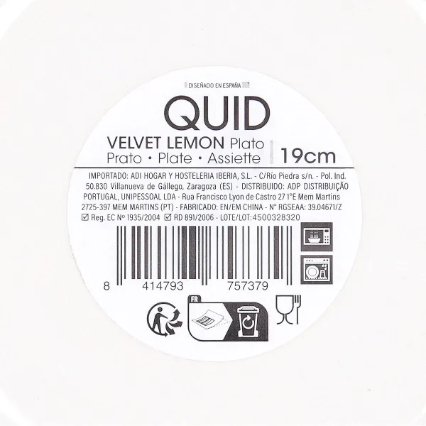 Блюдо для десертов Quid Velvet Жёлтый Керамика Ø 19 cm (12 штук)