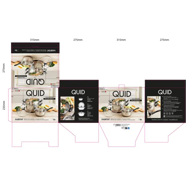 Cookware Quid Habitat Steel 3 Pieces