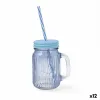 Krūze ar Vāciņu un Salmiņu Quid Maison Zils Stikls 450 ml (12 gb.)