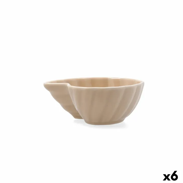 Užkandžių indai Bidasoa Aura Stela Rusvai gelsva Keramikinis 12,5 x 11,5 x 5 cm (6 vnt.)