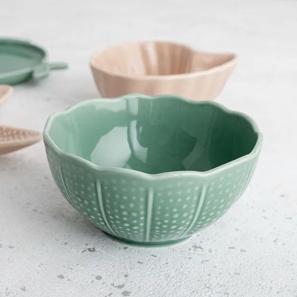 Snack Bowl Bidasoa Aura Stela Green Ceramic 12 x 12 x 5 cm (6 Units)