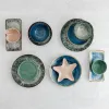 Чаш для Закусок Bidasoa Aura Stela Зеленый Керамика 12 x 12 x 5 cm (6 штук)