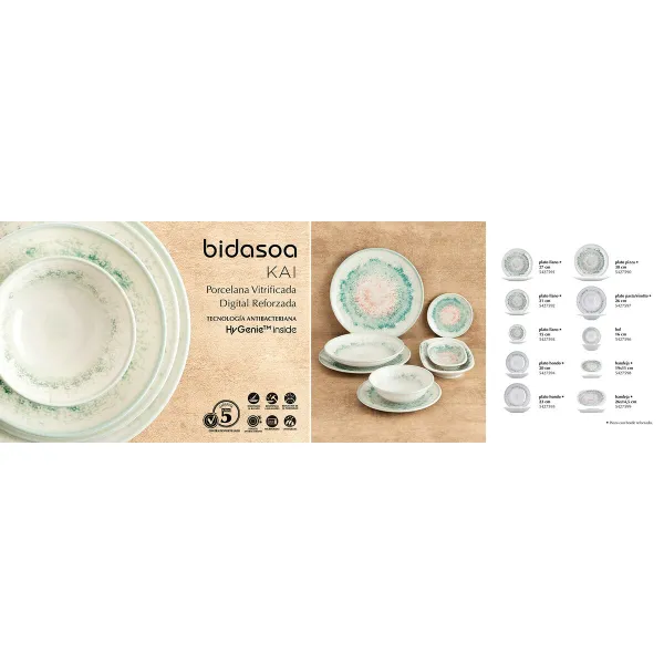 Plate Bidasoa Kai Hydrozero White Ceramic Ø 15 cm Bread (6 Units)