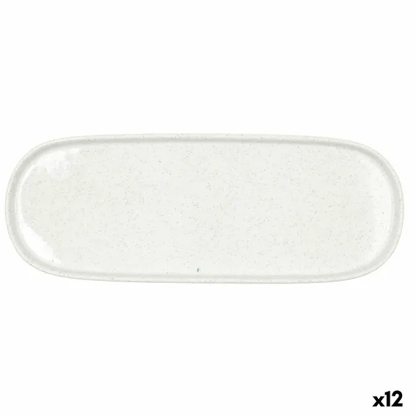 Snack tray Bidasoa Elite White 30,7 x 11,6 x 2 cm (12 Units)