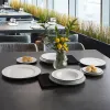 Flat Plate Bidasoa Glacial Filo White Ceramic Ø 27 cm (12 Units)