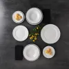 Flat Plate Bidasoa Glacial Filo White Ceramic Ø 27 cm (12 Units)