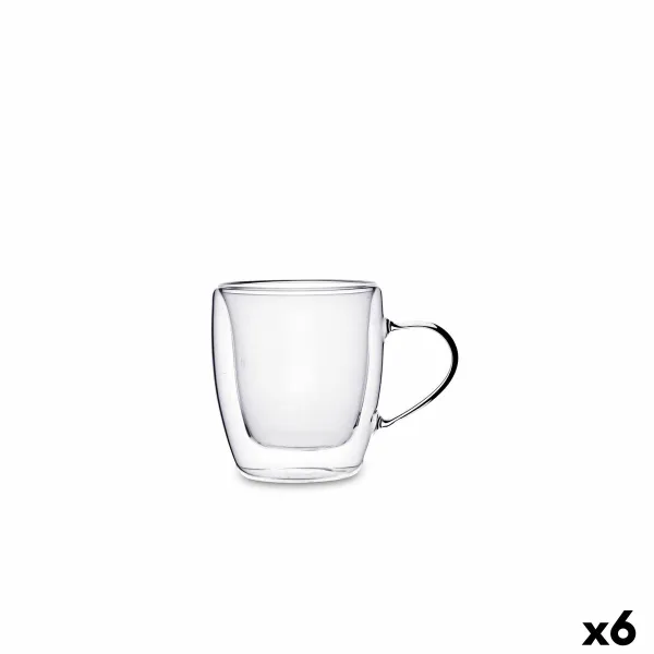 Tējas un kafijas tase Quid Serenia Caurspīdīgs Stikls 80 ml (6 gb.)
