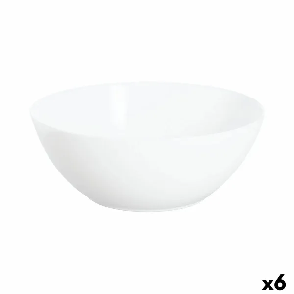Salad Bowl Luminarc Apy White Glass Ø 21 cm (6 Units)