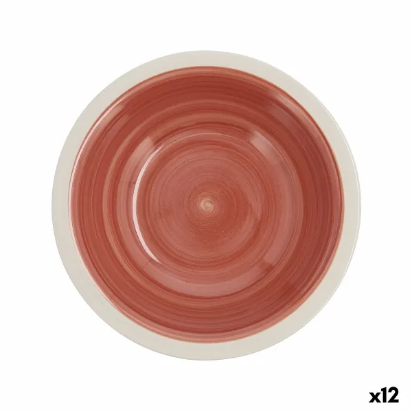 Deep Plate Quid Calypso Terracotta Ceramic Ø 21,5 cm (12 Units)