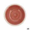Deep Plate Quid Calypso Terracotta Ceramic Ø 21,5 cm (12 Units)