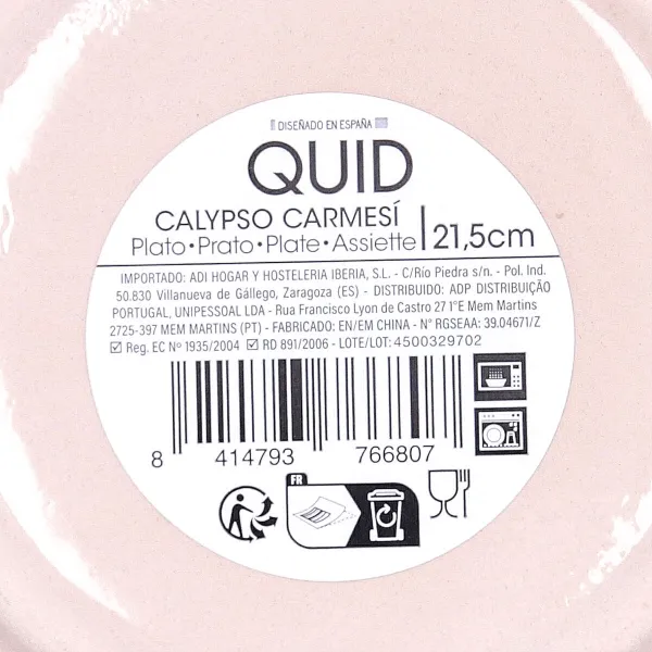 Deep Plate Quid Calypso Terracotta Ceramic Ø 21,5 cm (12 Units)